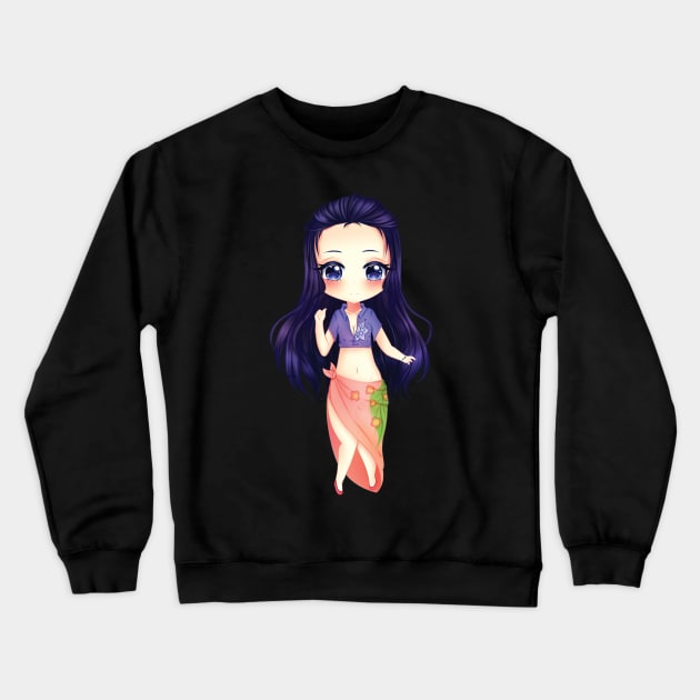 Anime Cute Girl Crewneck Sweatshirt by CarolIrvine